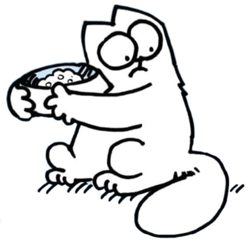 Holding up an empty bowl