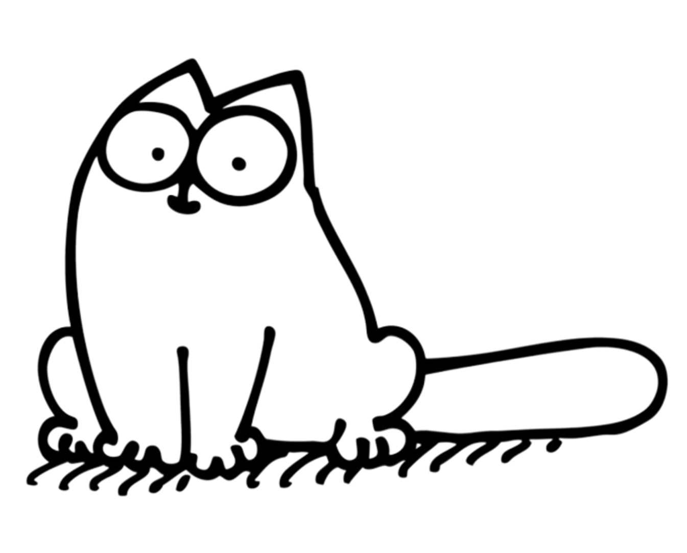 Simon's Cat sitting on the grass